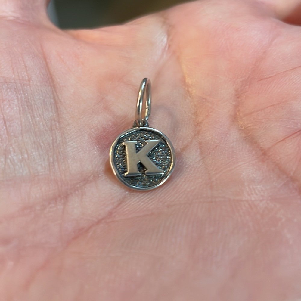 Grace & Heart Round Initial ‘K’ Pendant
